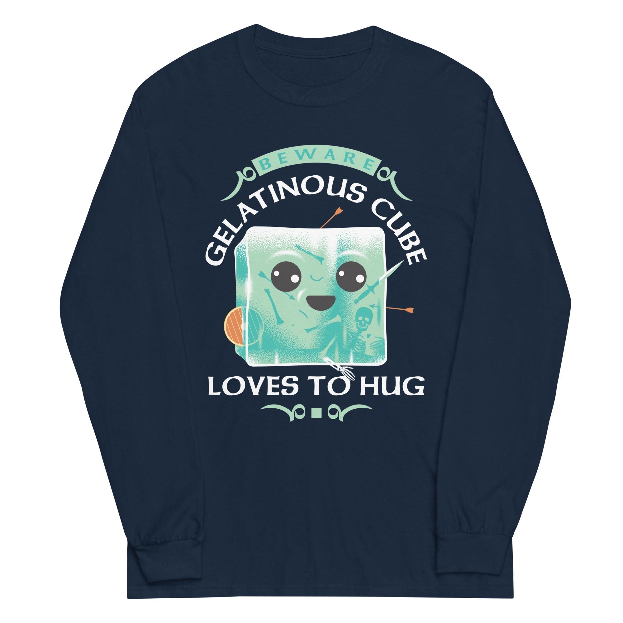 Gelatinous Cube Loves To Hug Unisex Long Sleeve Tee Hoodie, Sweatshirt | CoreVibeTees.com (Image 2)