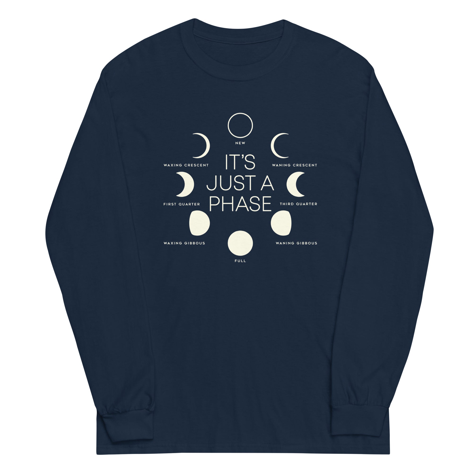 It's Just A Phase Unisex Long Sleeve Tee Hoodie, Sweatshirt | CoreVibeTees.com (Image 3)