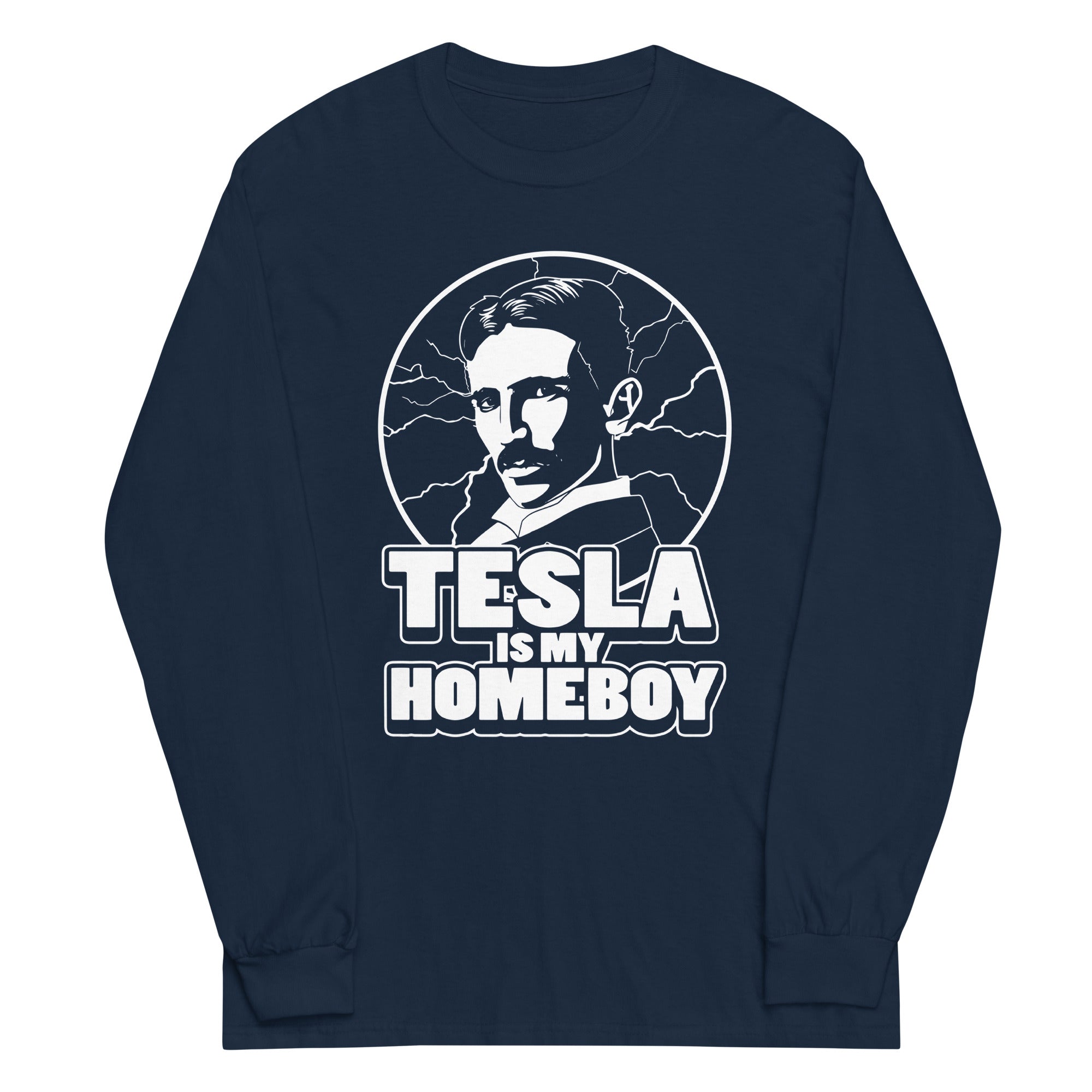 Tesla Is My Homeboy Unisex Long Sleeve Tee Hoodie, Sweatshirt | CoreVibeTees.com (Image 2)