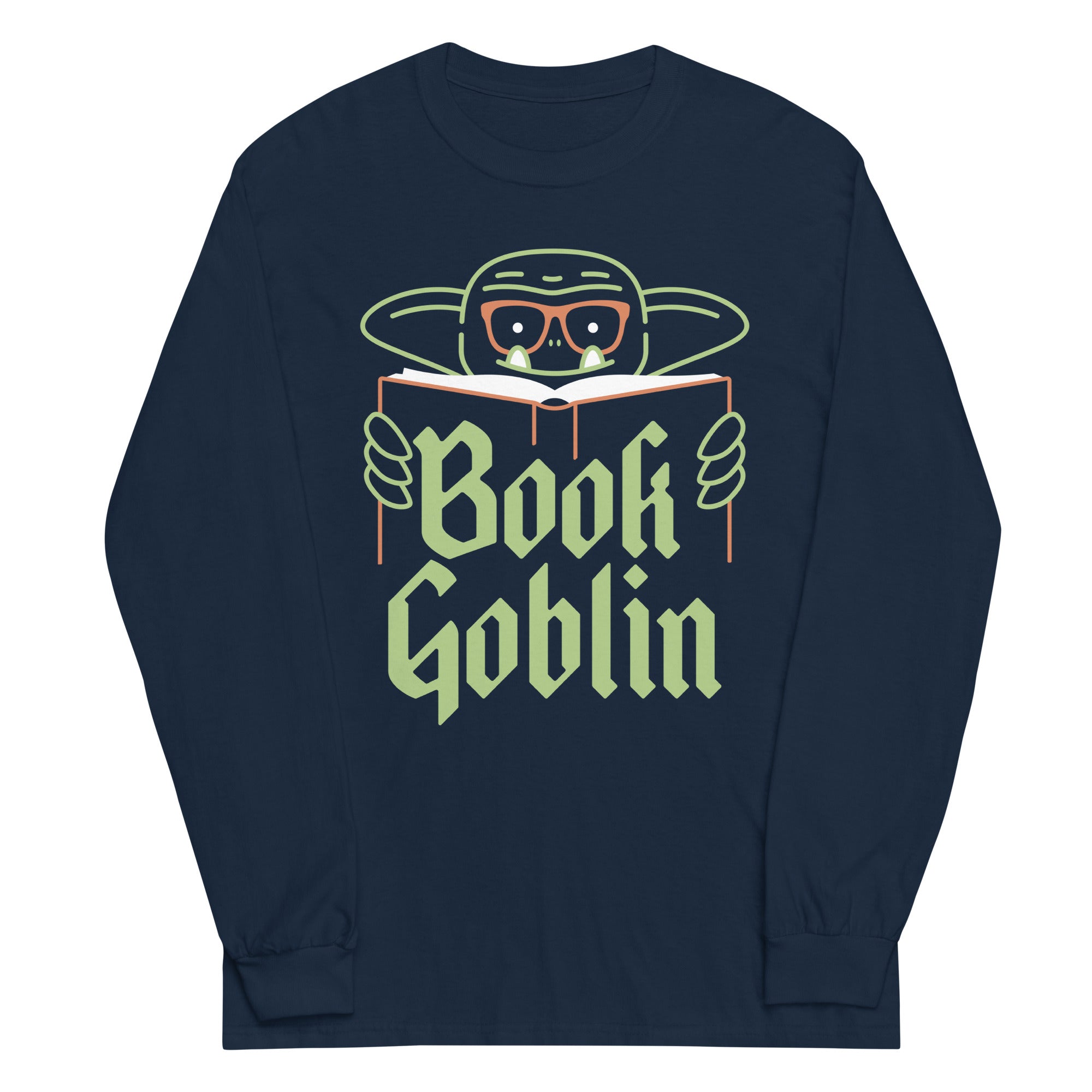 Book Goblin Unisex Long Sleeve Tee Hoodie, Sweatshirt | CoreVibeTees.com (Image 1)