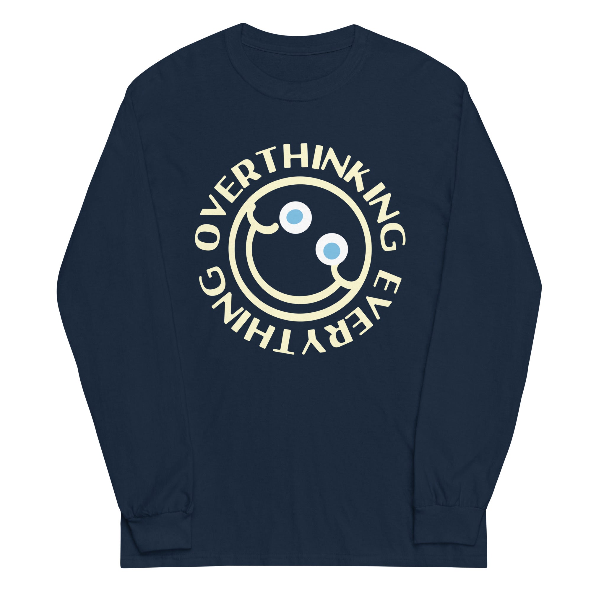 Overthinking Everything Unisex Long Sleeve Tee Hoodie, Sweatshirt | CoreVibeTees.com (Image 3)