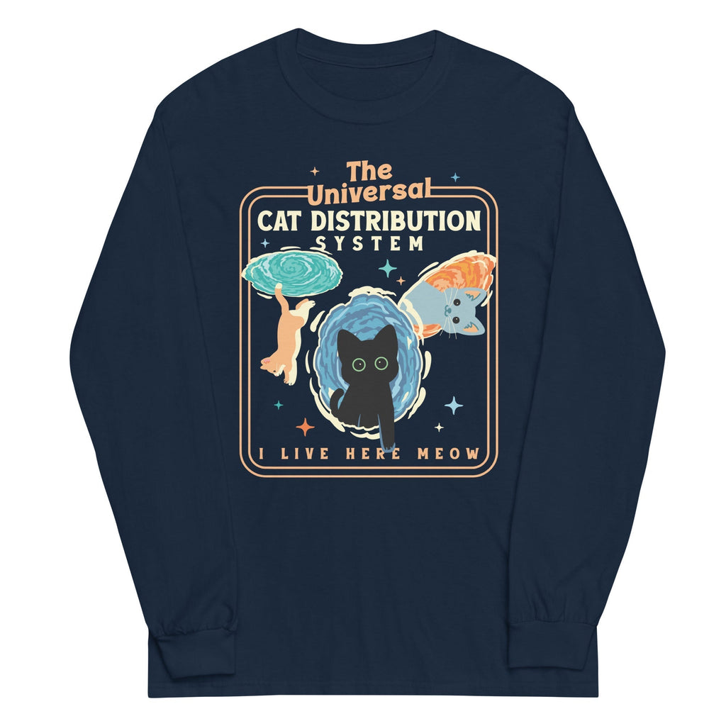 The Universal Cat Distribution System Unisex Long Sleeve Tee Hoodie, Sweatshirt | CoreVibeTees.com (Image 2)