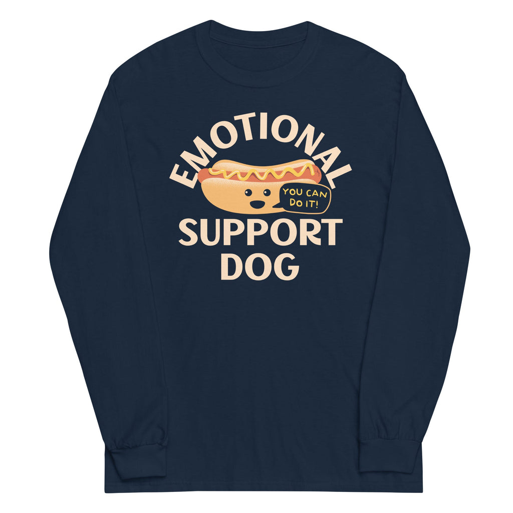 Emotional Support Dog Unisex Long Sleeve Tee Hoodie, Sweatshirt | CoreVibeTees.com (Image 1)