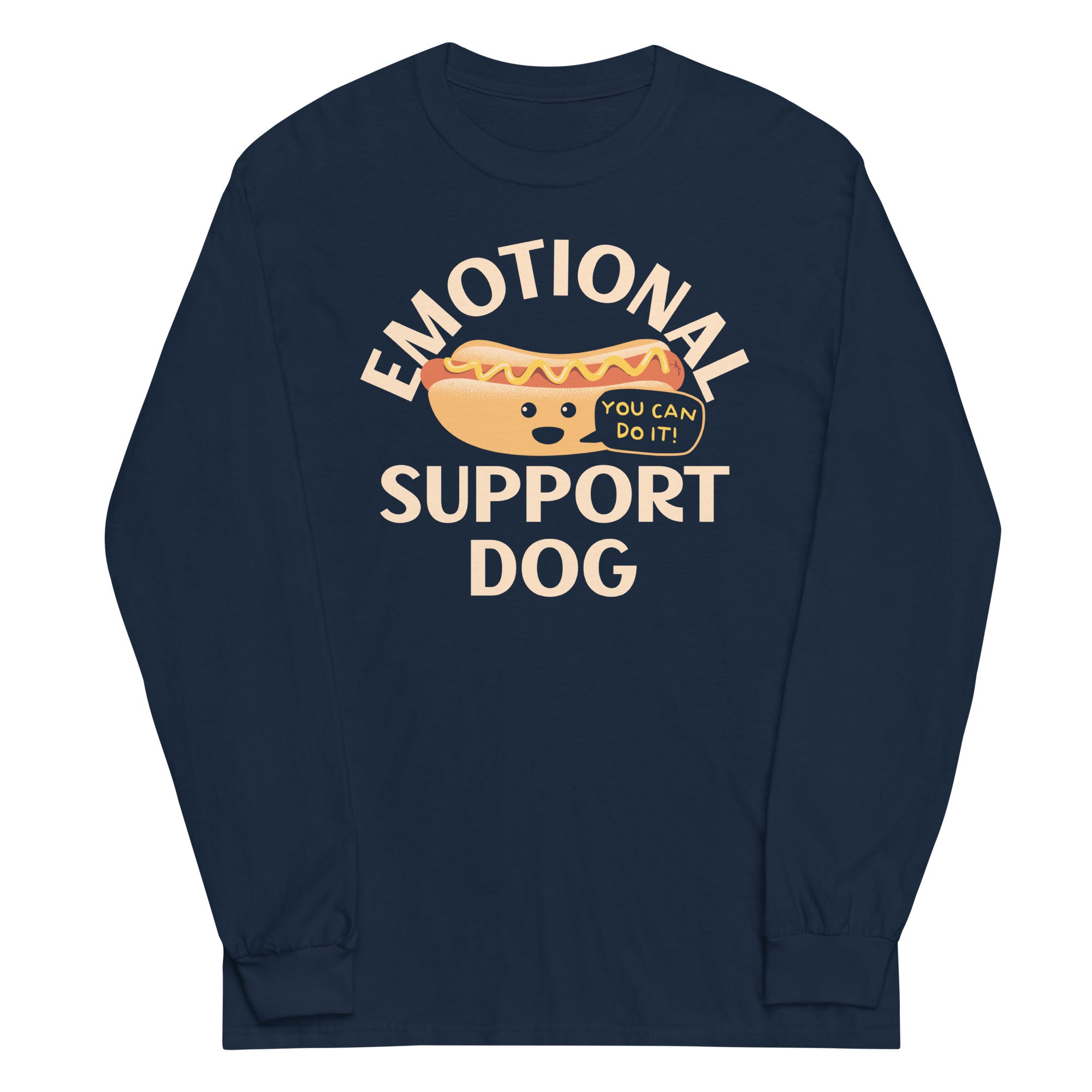 Emotional Support Dog Unisex Long Sleeve Tee Hoodie, Sweatshirt | CoreVibeTees.com (Image 1)