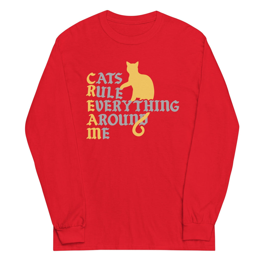 Cats Rule Everything Around Me Unisex Long Sleeve Tee Hoodie, Sweatshirt | CoreVibeTees.com (Image 5)