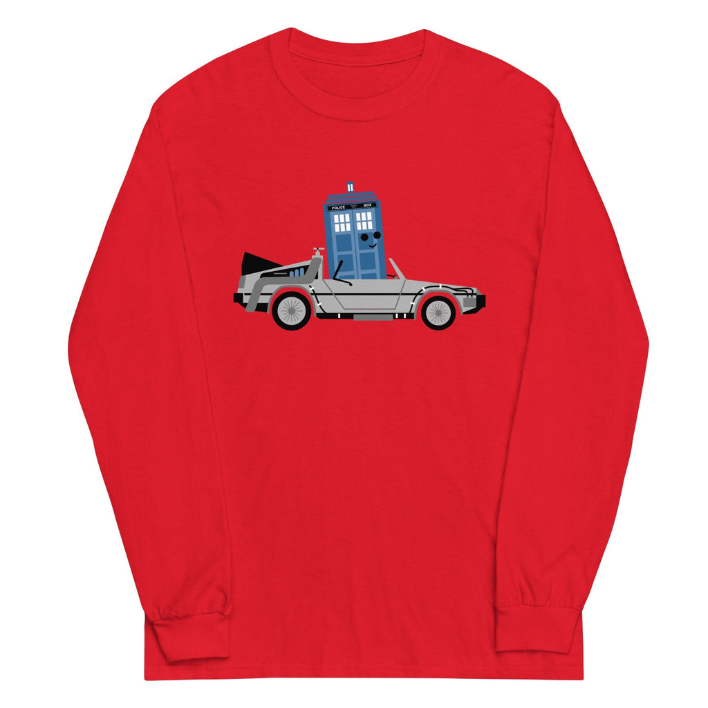 Time Machine x Two Unisex Long Sleeve Tee Hoodie, Sweatshirt | CoreVibeTees.com (Image 2)