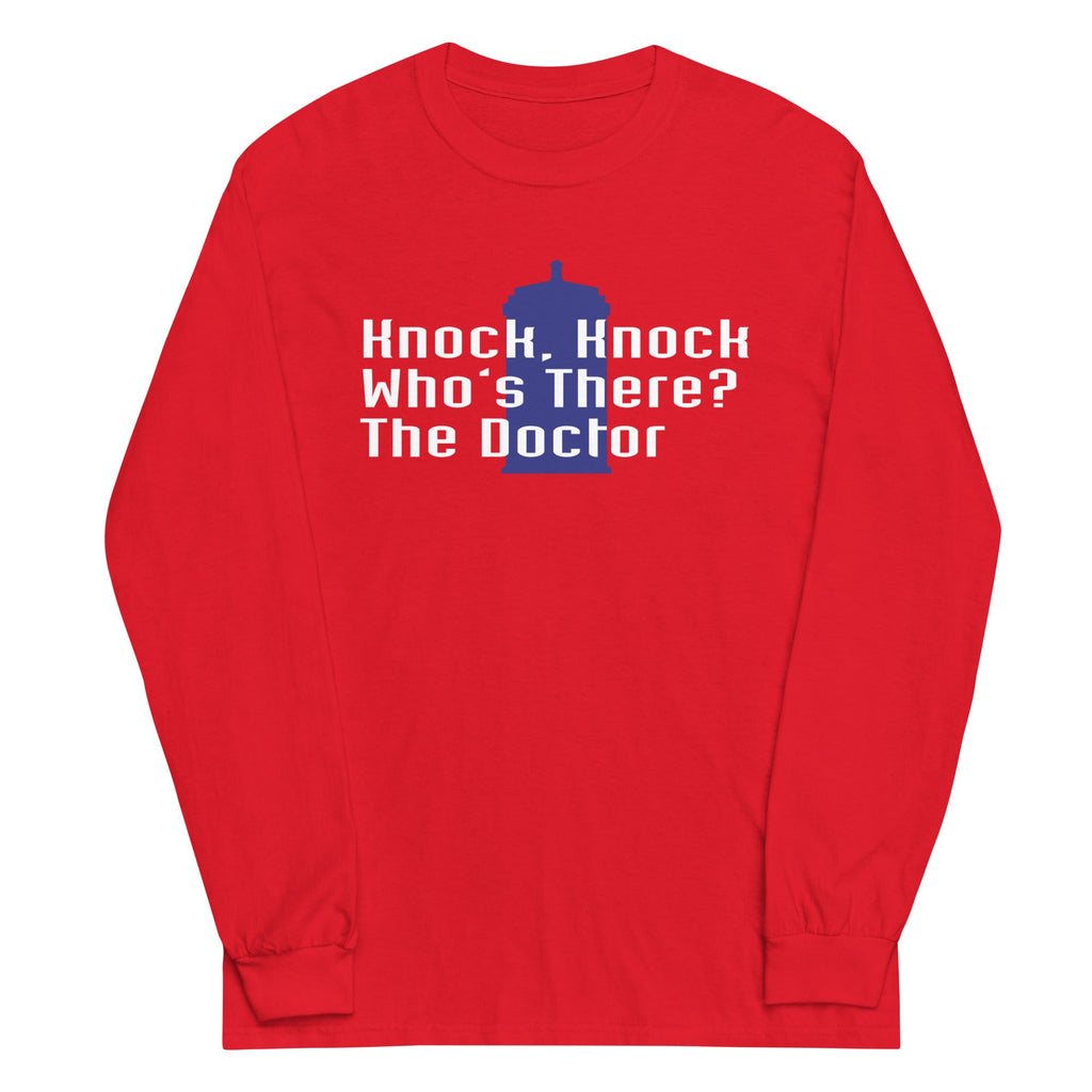 Knock Knock! Who's There? The Doctor Unisex Long Sleeve Tee Hoodie, Sweatshirt | CoreVibeTees.com (Image 4)