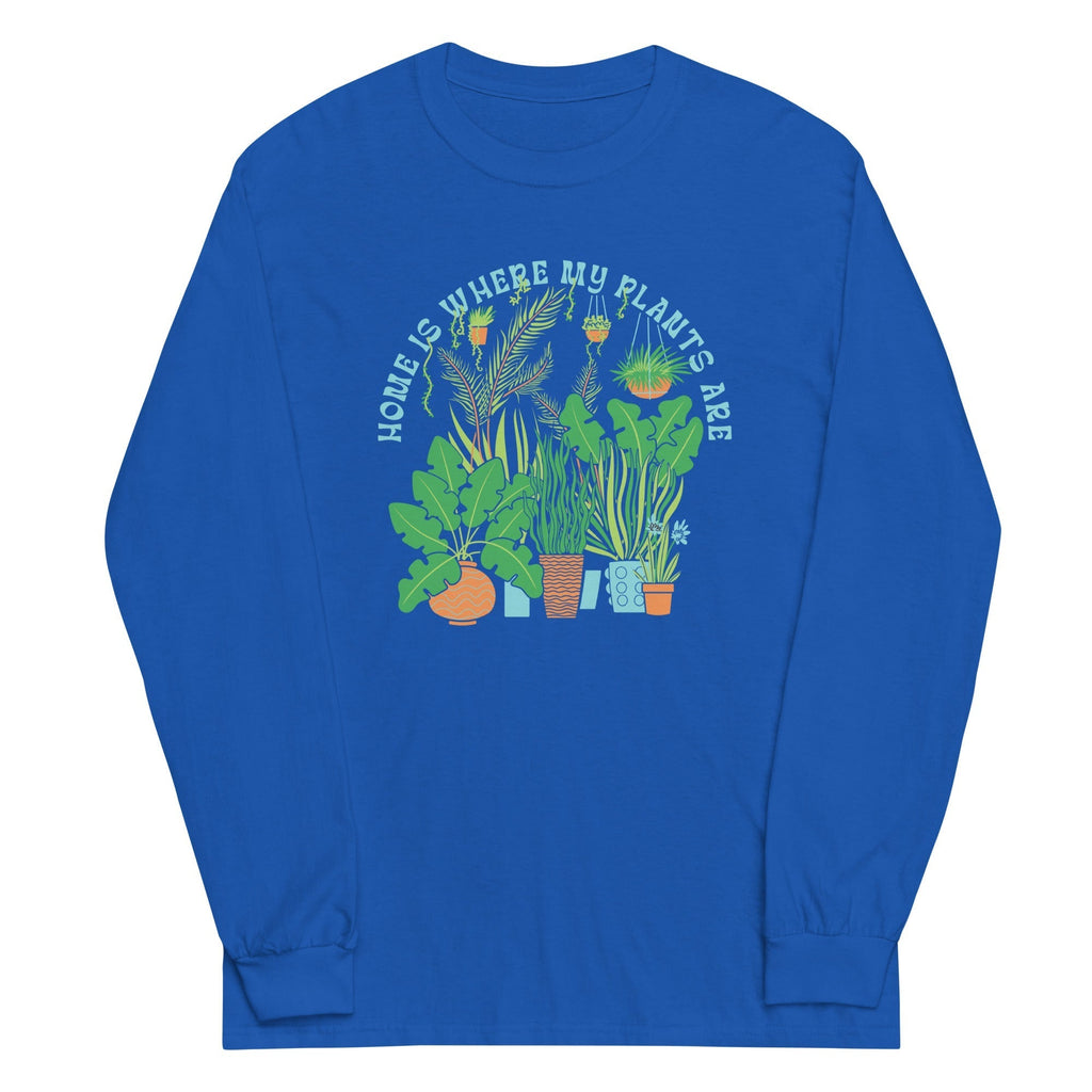 Home Is Where The Plants Are Unisex Long Sleeve Tee Hoodie, Sweatshirt | CoreVibeTees.com (Image 4)