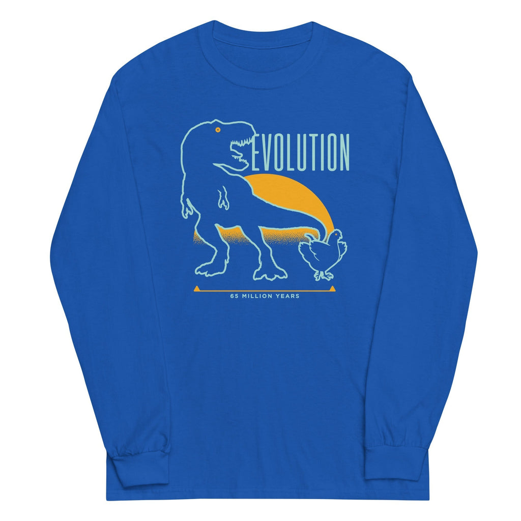 Dinosaur Evolution Unisex Long Sleeve Tee Hoodie, Sweatshirt | CoreVibeTees.com (Image 1)