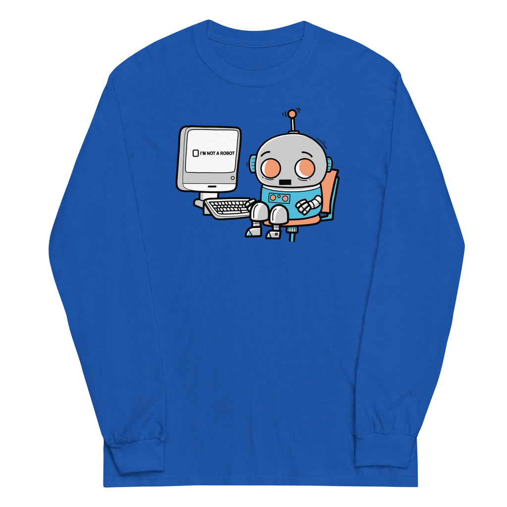 Robot Captcha Unisex Long Sleeve Tee Hoodie, Sweatshirt | CoreVibeTees.com (Image 3)