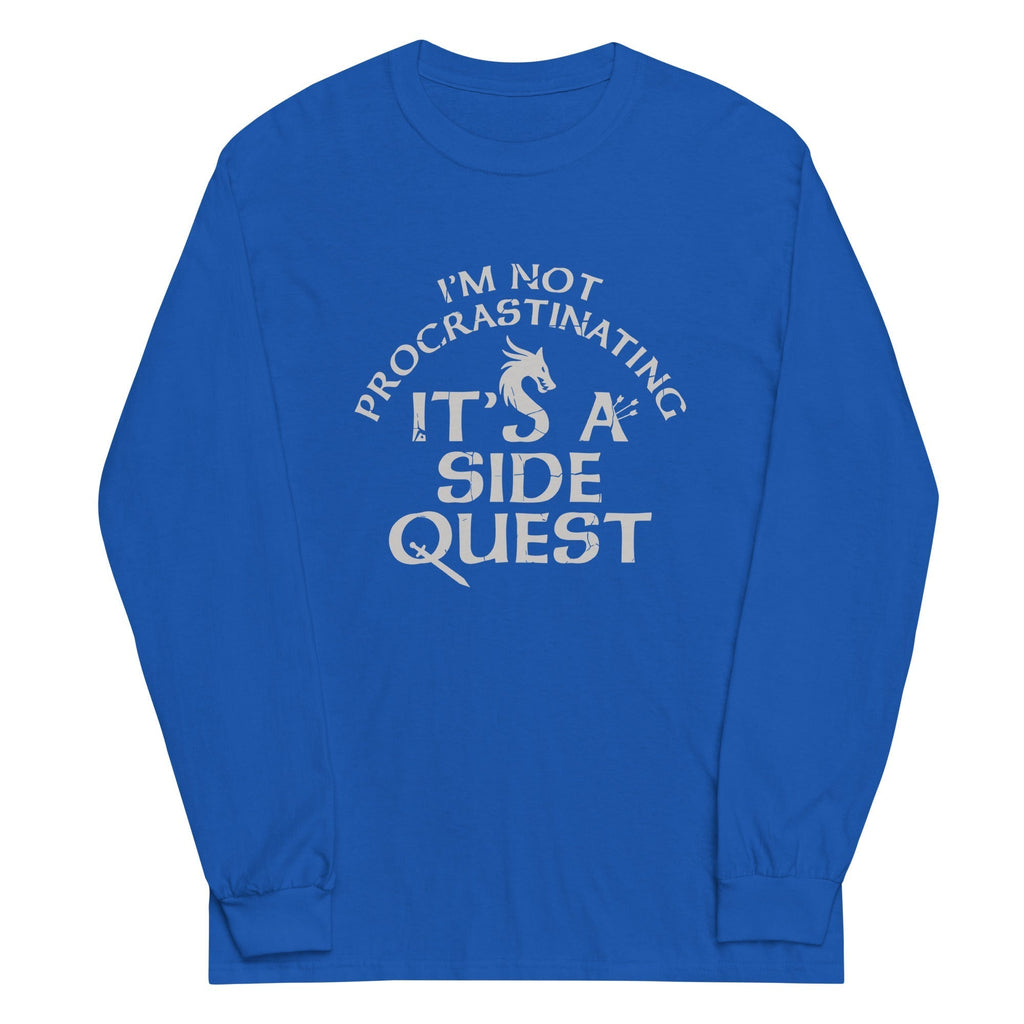 I'm Not Procrastinating, It's A Side Quest Unisex Long Sleeve Tee Hoodie, Sweatshirt | CoreVibeTees.com (Image 3)