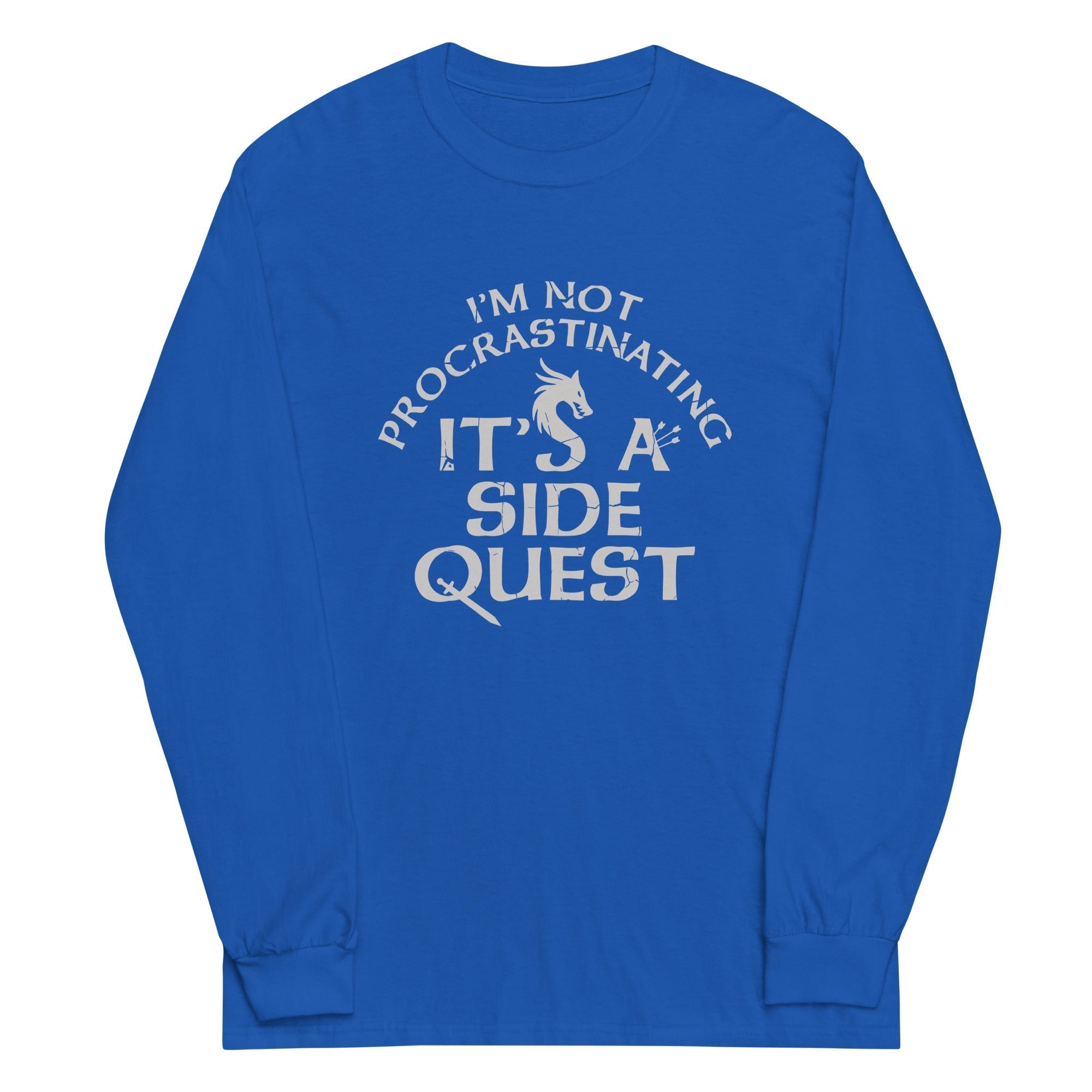 I'm Not Procrastinating, It's A Side Quest Unisex Long Sleeve Tee Hoodie, Sweatshirt | CoreVibeTees.com (Image 3)