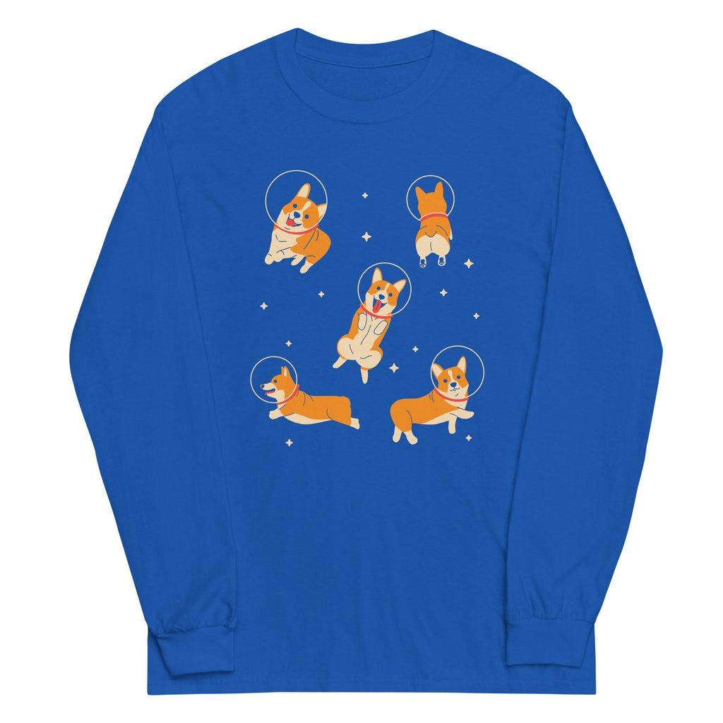 Corgis In Space Unisex Long Sleeve Tee Hoodie, Sweatshirt | CoreVibeTees.com (Image 3)