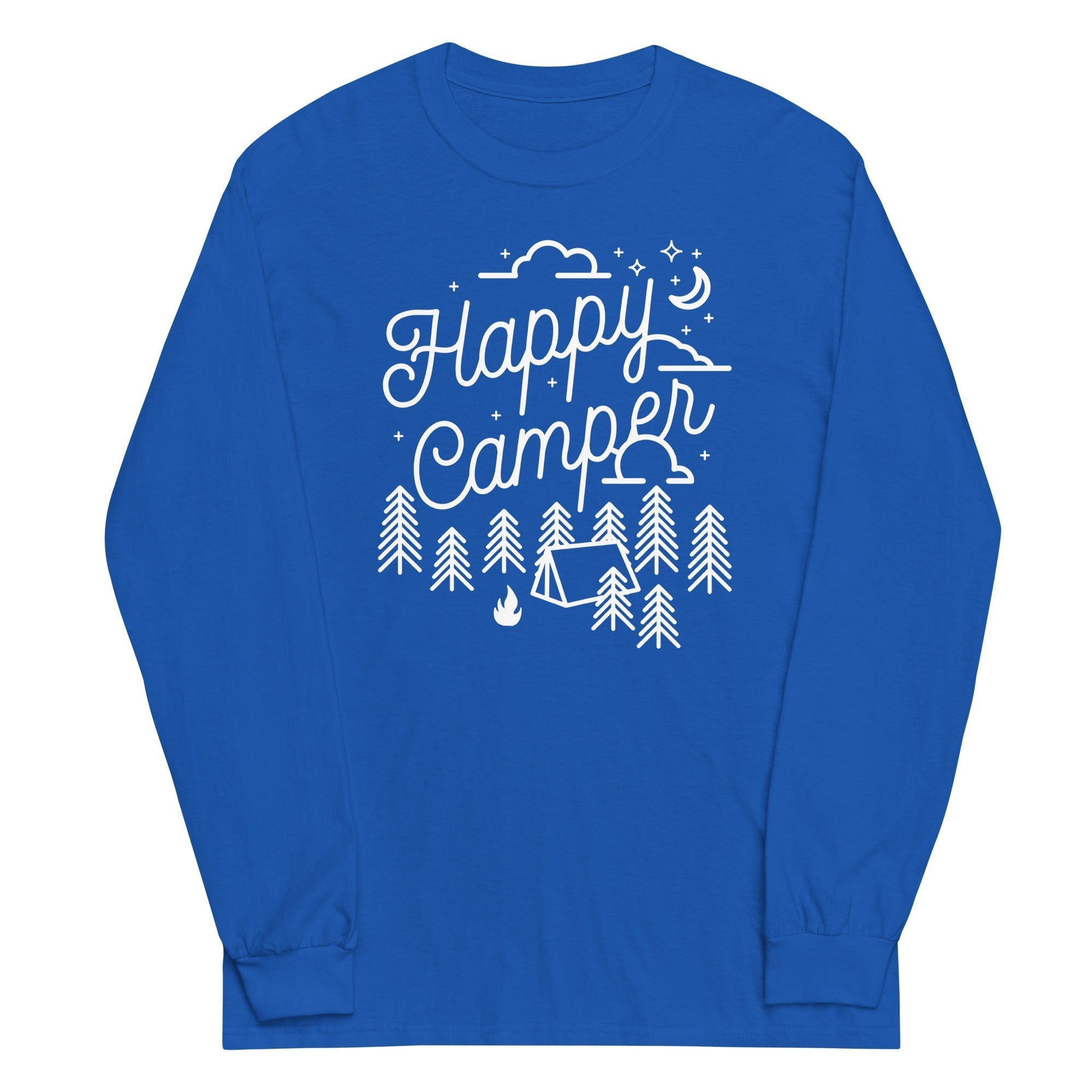 Happy Camper Unisex Long Sleeve Tee Hoodie, Sweatshirt | CoreVibeTees.com (Image 5)