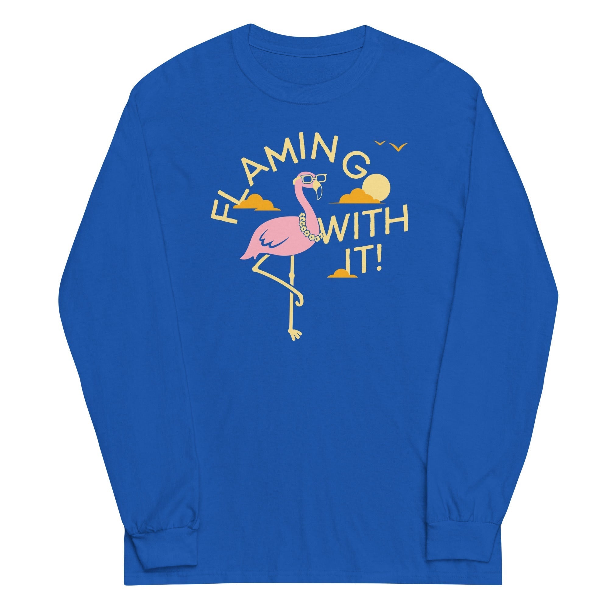 Flamingo With It Unisex Long Sleeve Tee Hoodie, Sweatshirt | CoreVibeTees.com (Image 4)
