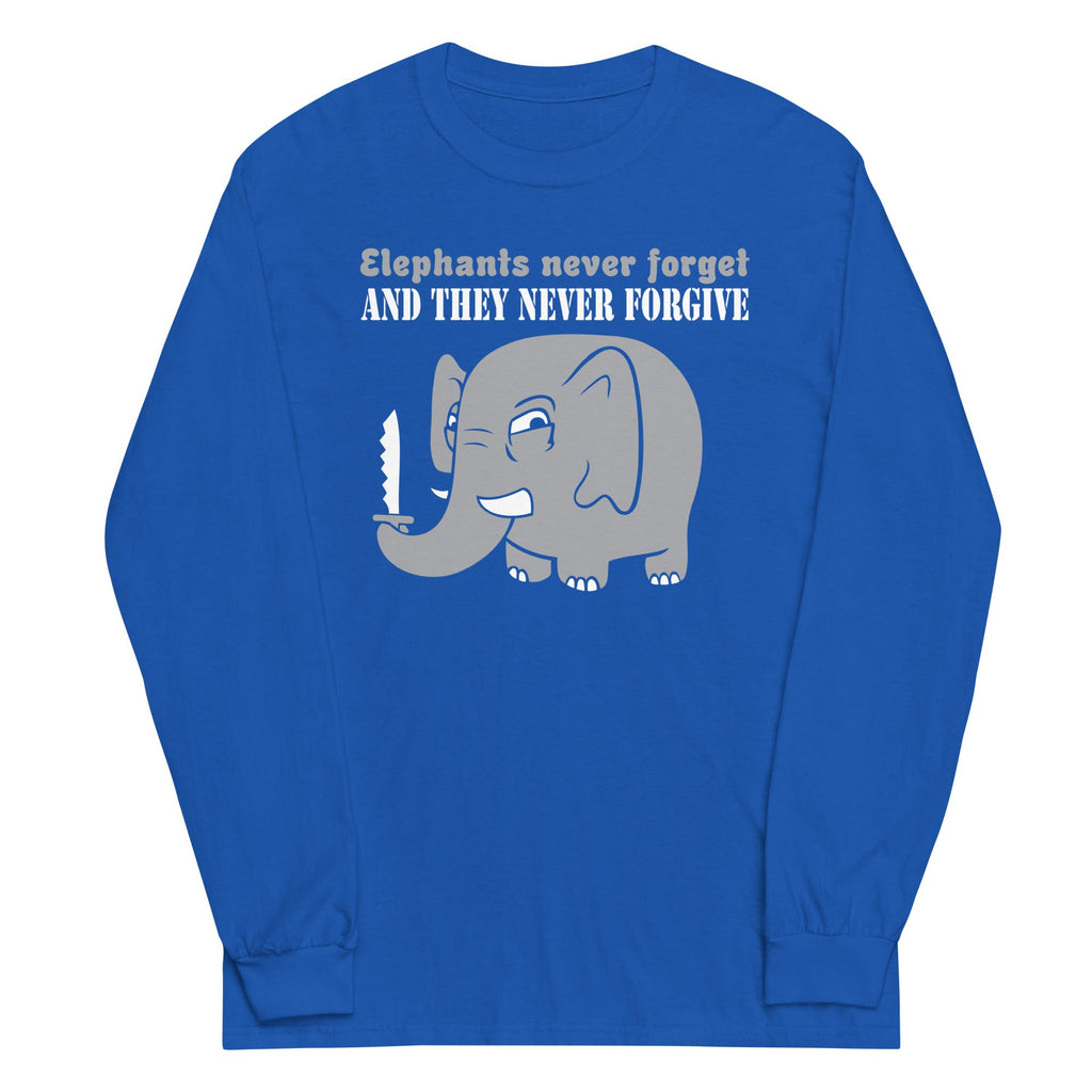 Elephants Never Forgive Unisex Long Sleeve Tee Hoodie, Sweatshirt | CoreVibeTees.com (Image 5)