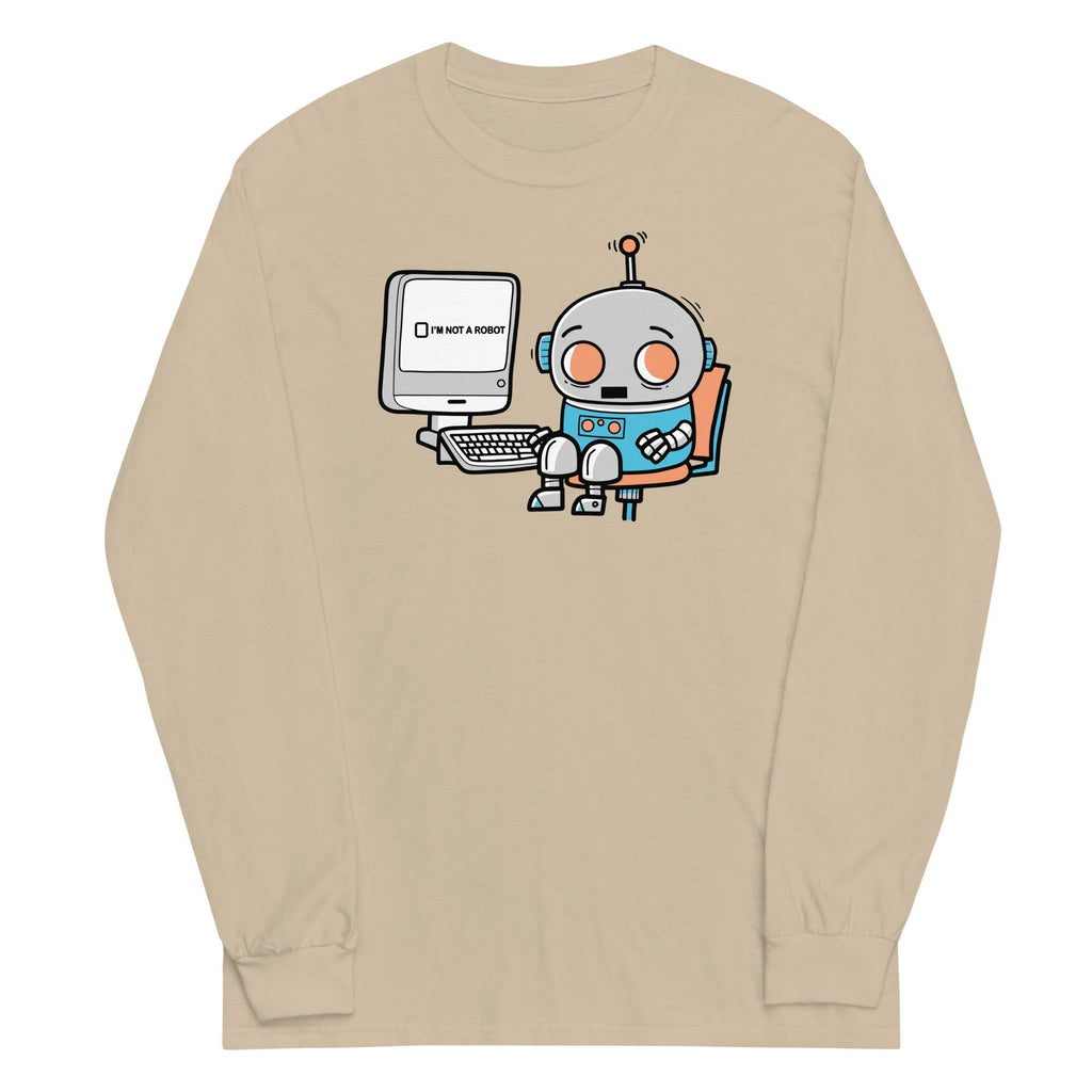 Robot Captcha Unisex Long Sleeve Tee Hoodie, Sweatshirt | CoreVibeTees.com (Image 4)