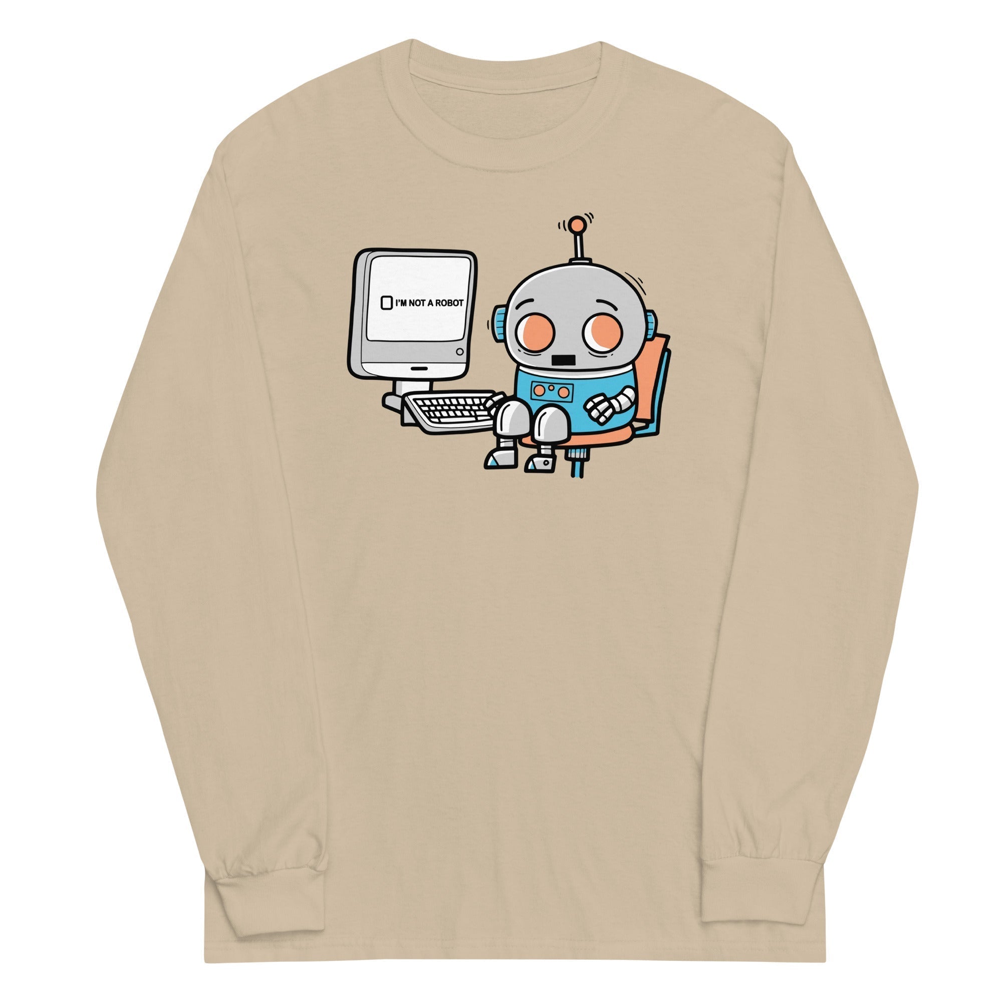 Robot Captcha Unisex Long Sleeve Tee Hoodie, Sweatshirt | CoreVibeTees.com (Image 4)