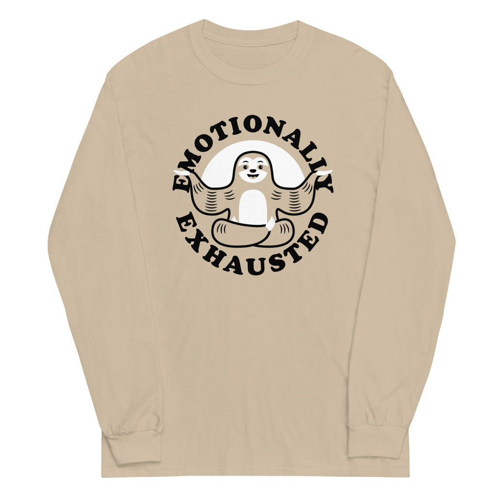 Emotionally Exhausted Unisex Long Sleeve Tee Hoodie, Sweatshirt | CoreVibeTees.com (Image 2)