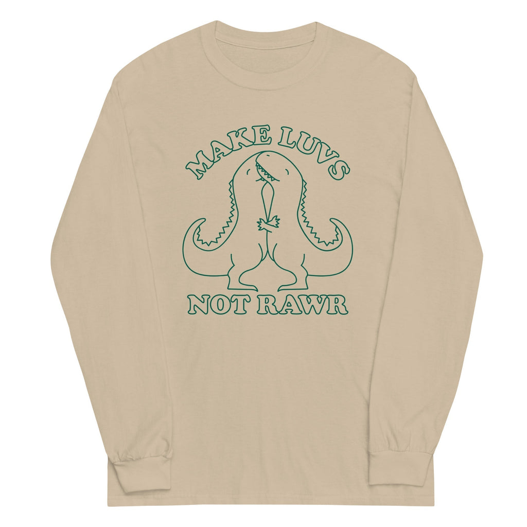 Make Luvs Not Rawr Unisex Long Sleeve Tee Hoodie, Sweatshirt | CoreVibeTees.com (Image 3)