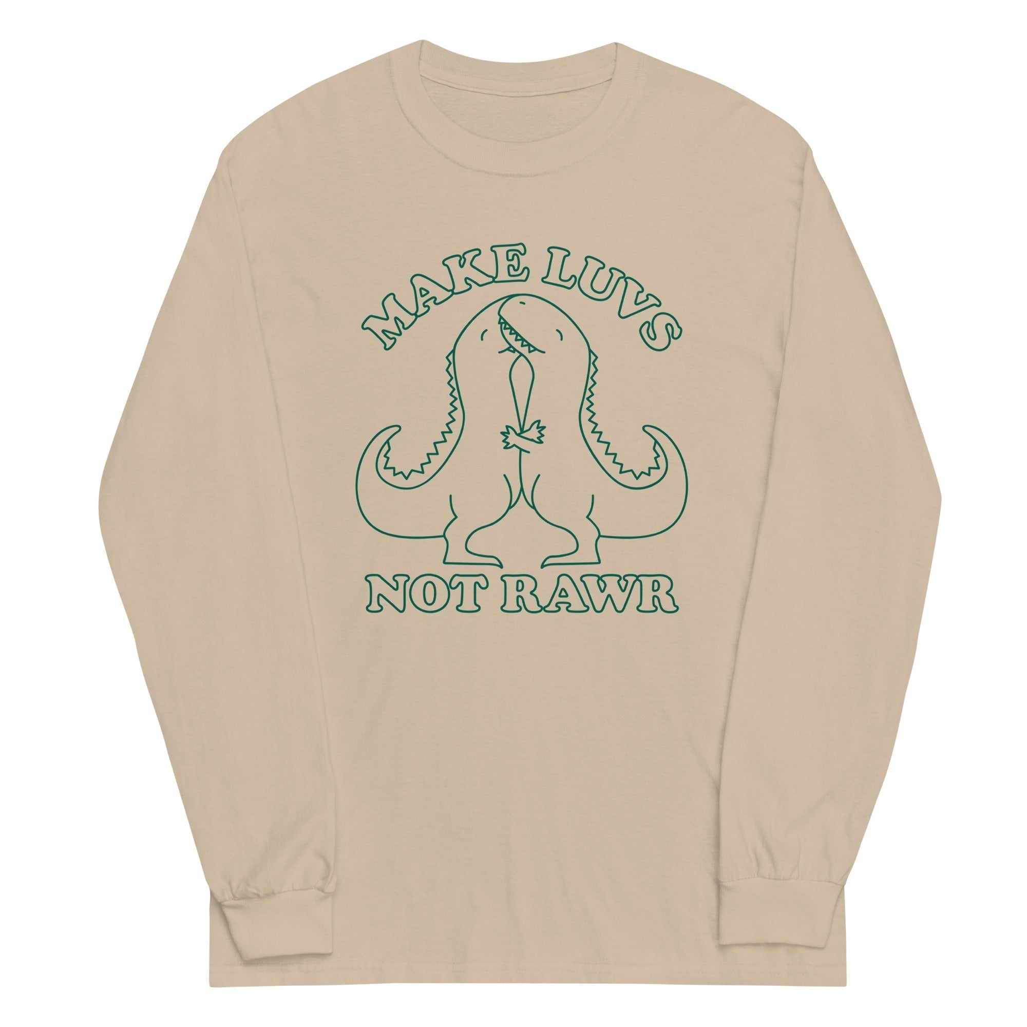 Make Luvs Not Rawr Unisex Long Sleeve Tee Hoodie, Sweatshirt | CoreVibeTees.com (Image 3)