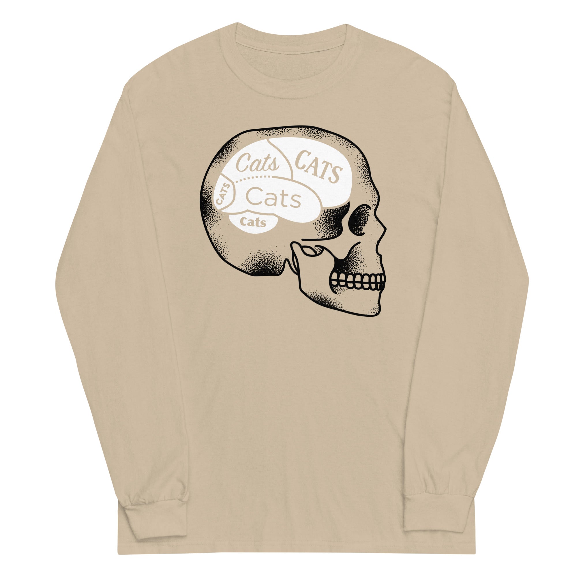 Cats On The Brain Unisex Long Sleeve Tee Hoodie, Sweatshirt | CoreVibeTees.com (Image 3)