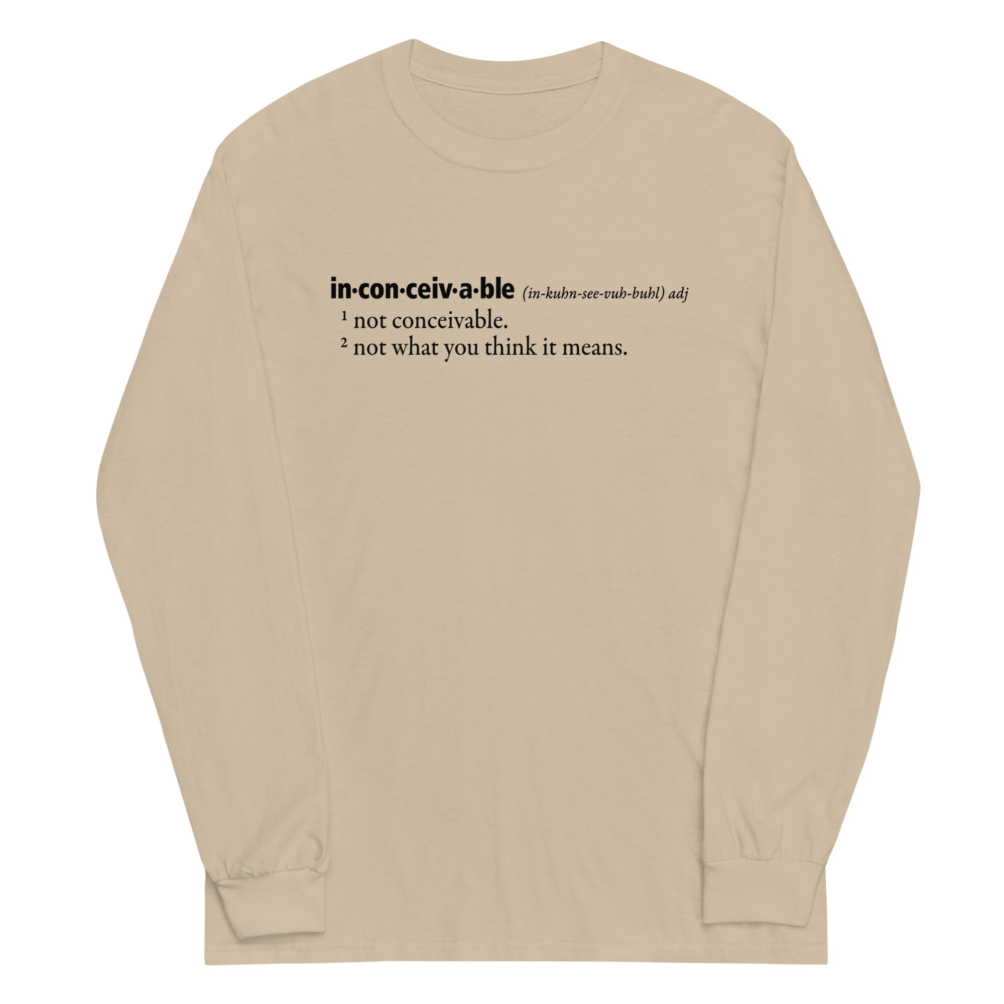 Inconceivable Definition Unisex Long Sleeve Tee Hoodie, Sweatshirt | CoreVibeTees.com (Image 4)