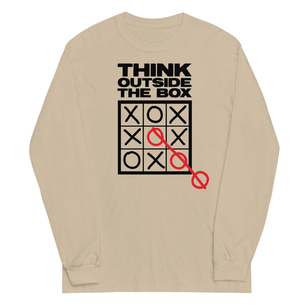 Think Outside The Box Unisex Long Sleeve Tee Hoodie, Sweatshirt | CoreVibeTees.com (Image 4)