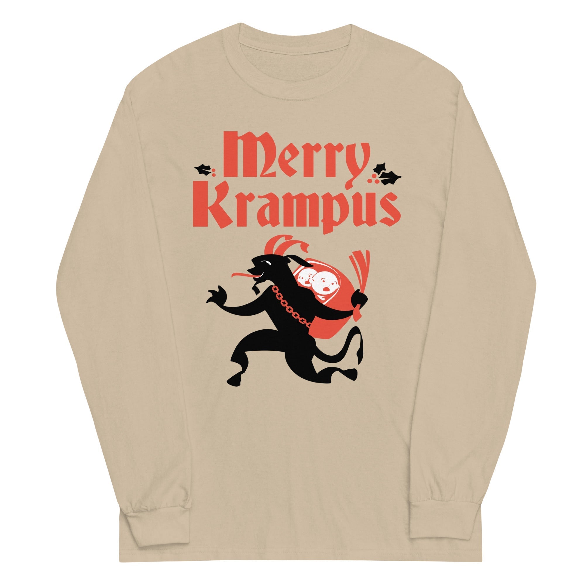 Merry Krampus Unisex Long Sleeve Tee Hoodie, Sweatshirt | CoreVibeTees.com (Image 4)