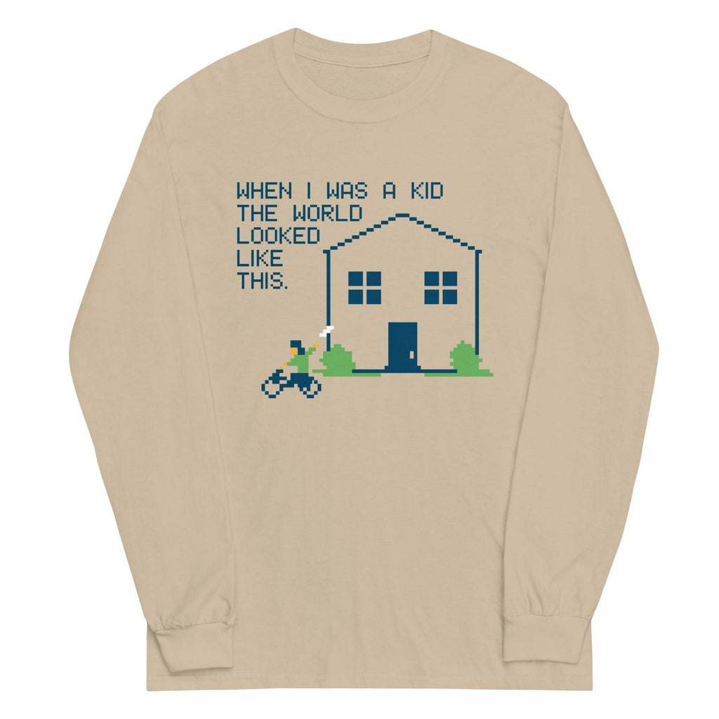 When I Was A Kid The World Unisex Long Sleeve Tee Hoodie, Sweatshirt | CoreVibeTees.com (Image 3)