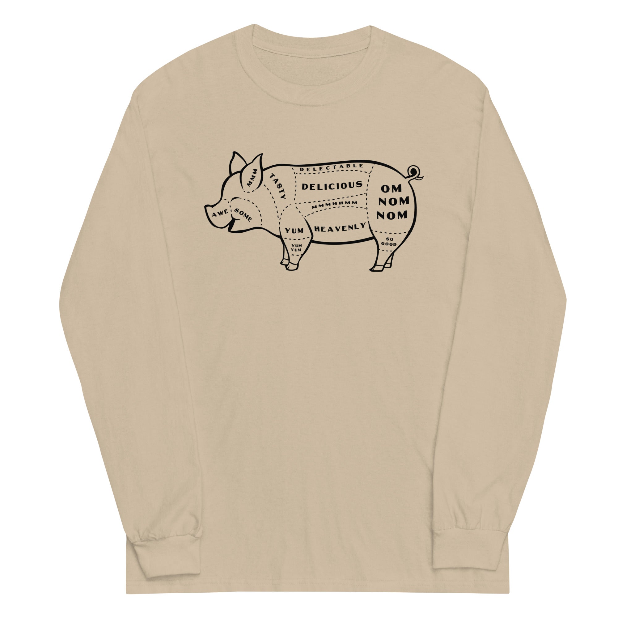 Tasty Pig Cuts Unisex Long Sleeve Tee Hoodie, Sweatshirt | CoreVibeTees.com (Image 3)