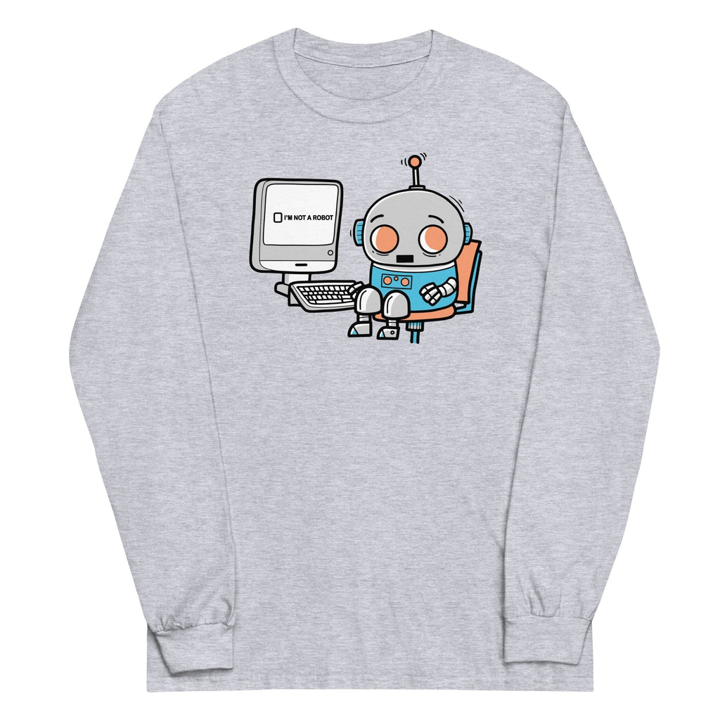 Robot Captcha Unisex Long Sleeve Tee Hoodie, Sweatshirt | CoreVibeTees.com (Image 1)