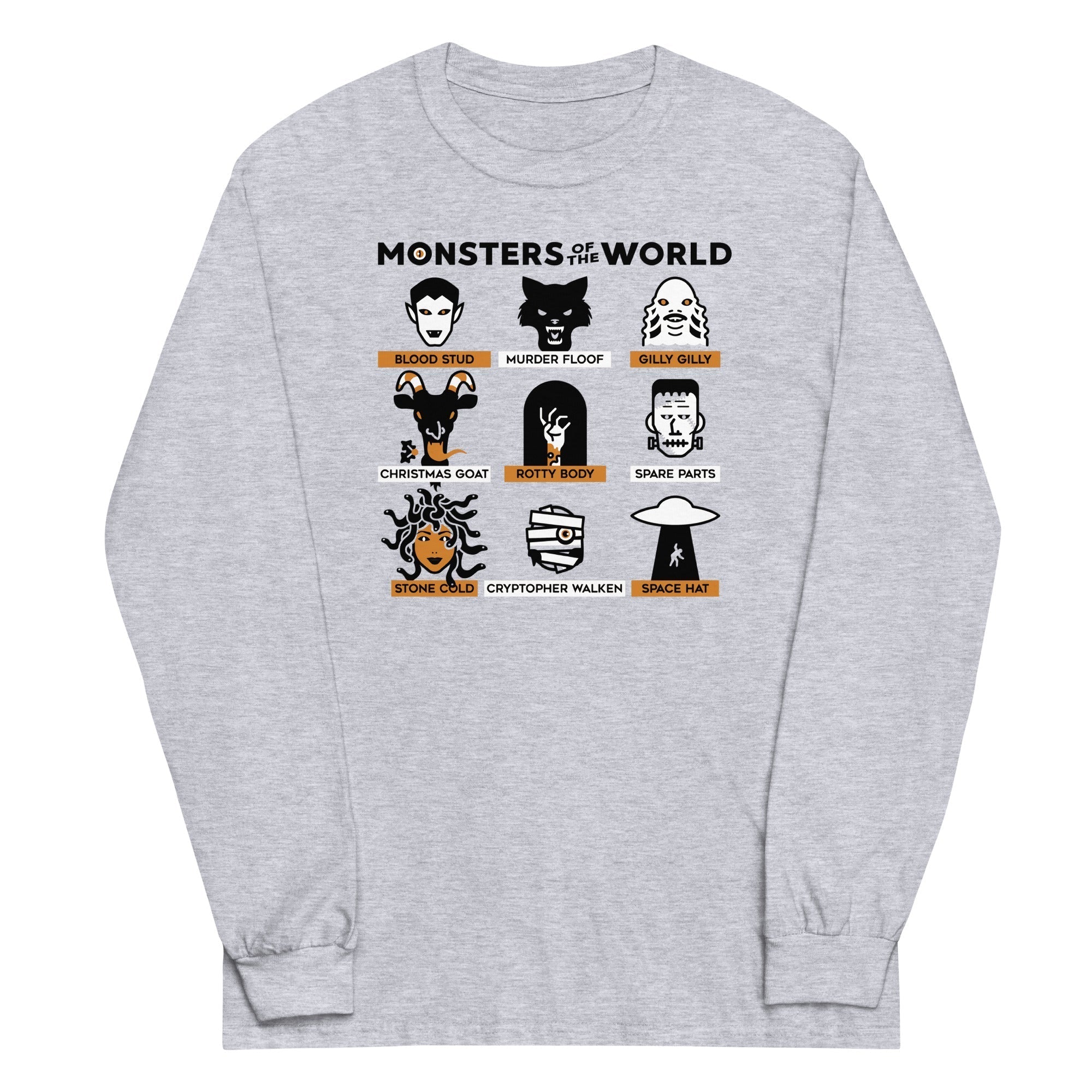Monsters Of The World Unisex Long Sleeve Tee Hoodie, Sweatshirt | CoreVibeTees.com (Image 1)