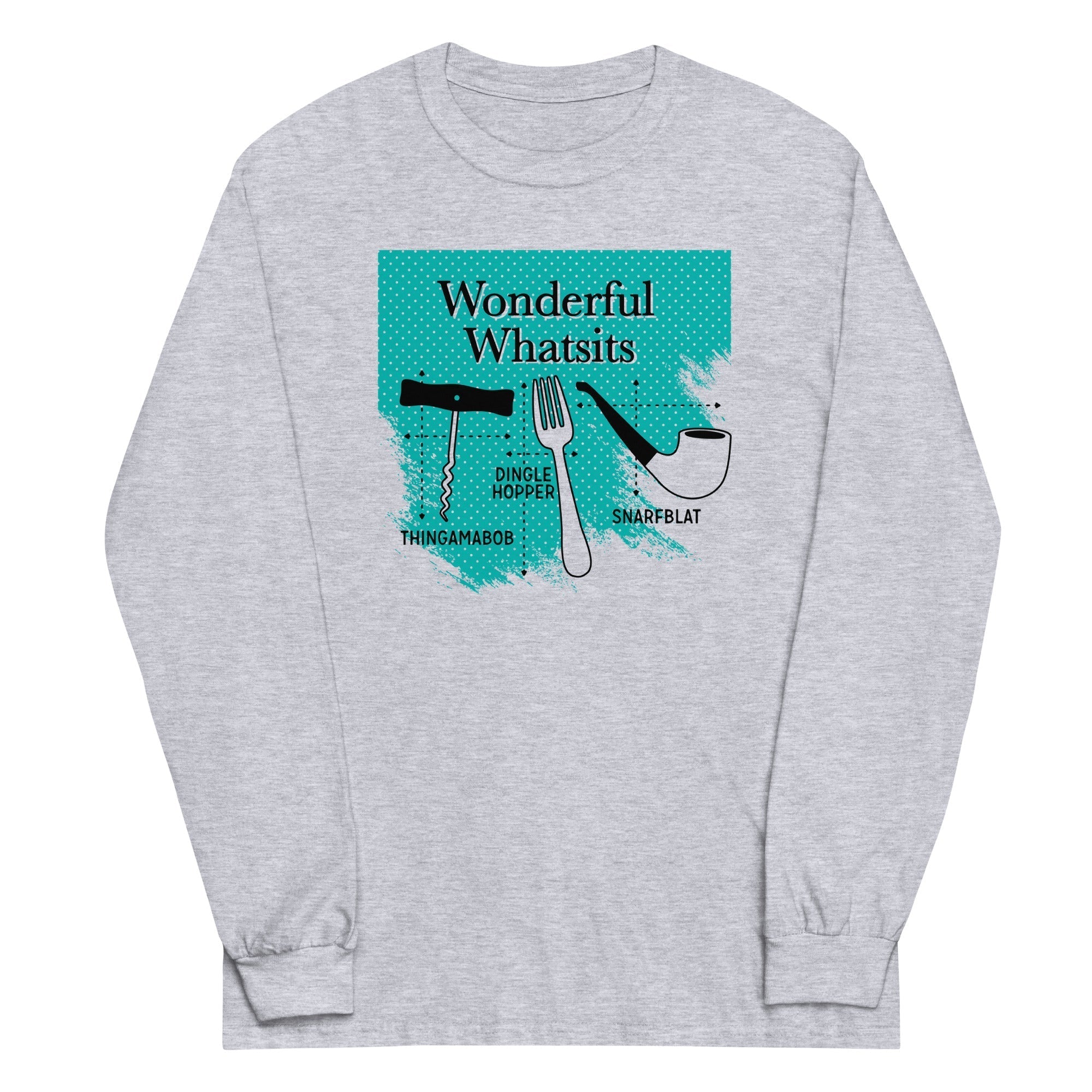 Wonderful Whatsits Unisex Long Sleeve Tee Hoodie, Sweatshirt | CoreVibeTees.com (Image 1)
