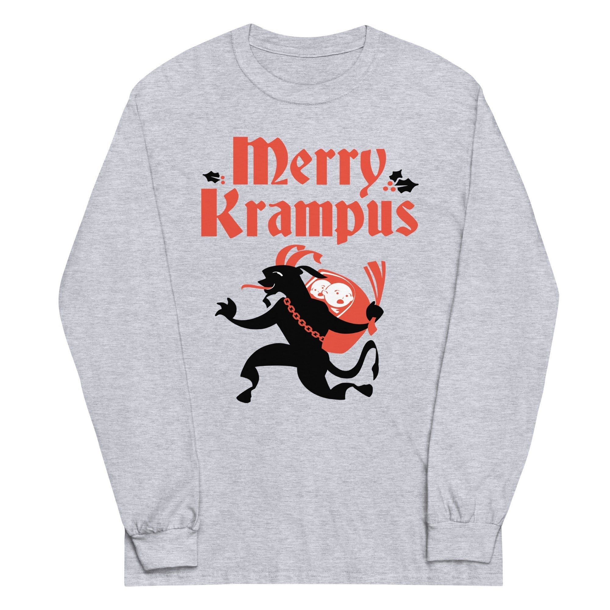 Merry Krampus Unisex Long Sleeve Tee Hoodie, Sweatshirt | CoreVibeTees.com (Image 2)