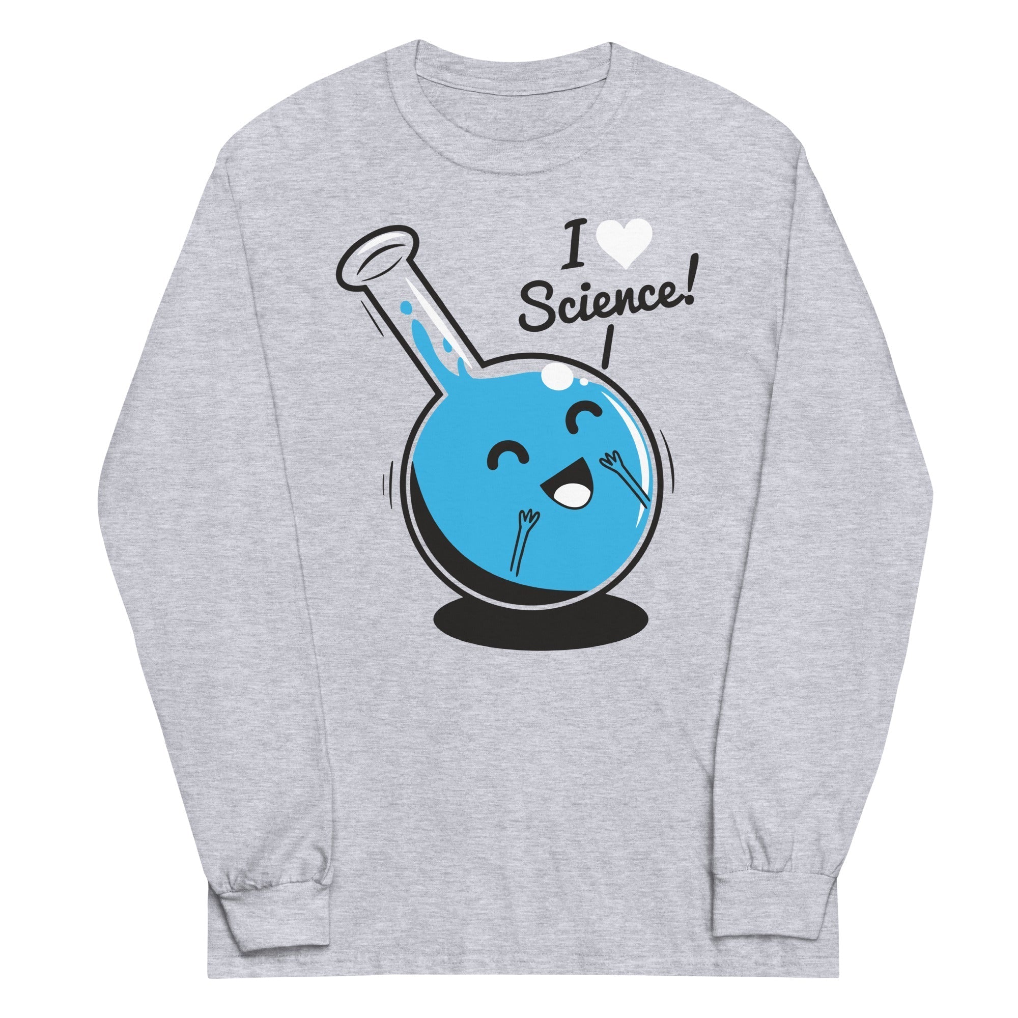 I Heart Science Unisex Long Sleeve Tee Hoodie, Sweatshirt | CoreVibeTees.com (Image 1)