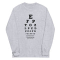 Too Close Eye Chart Unisex Long Sleeve Tee Hoodie, Sweatshirt | CoreVibeTees.com (Image 1)