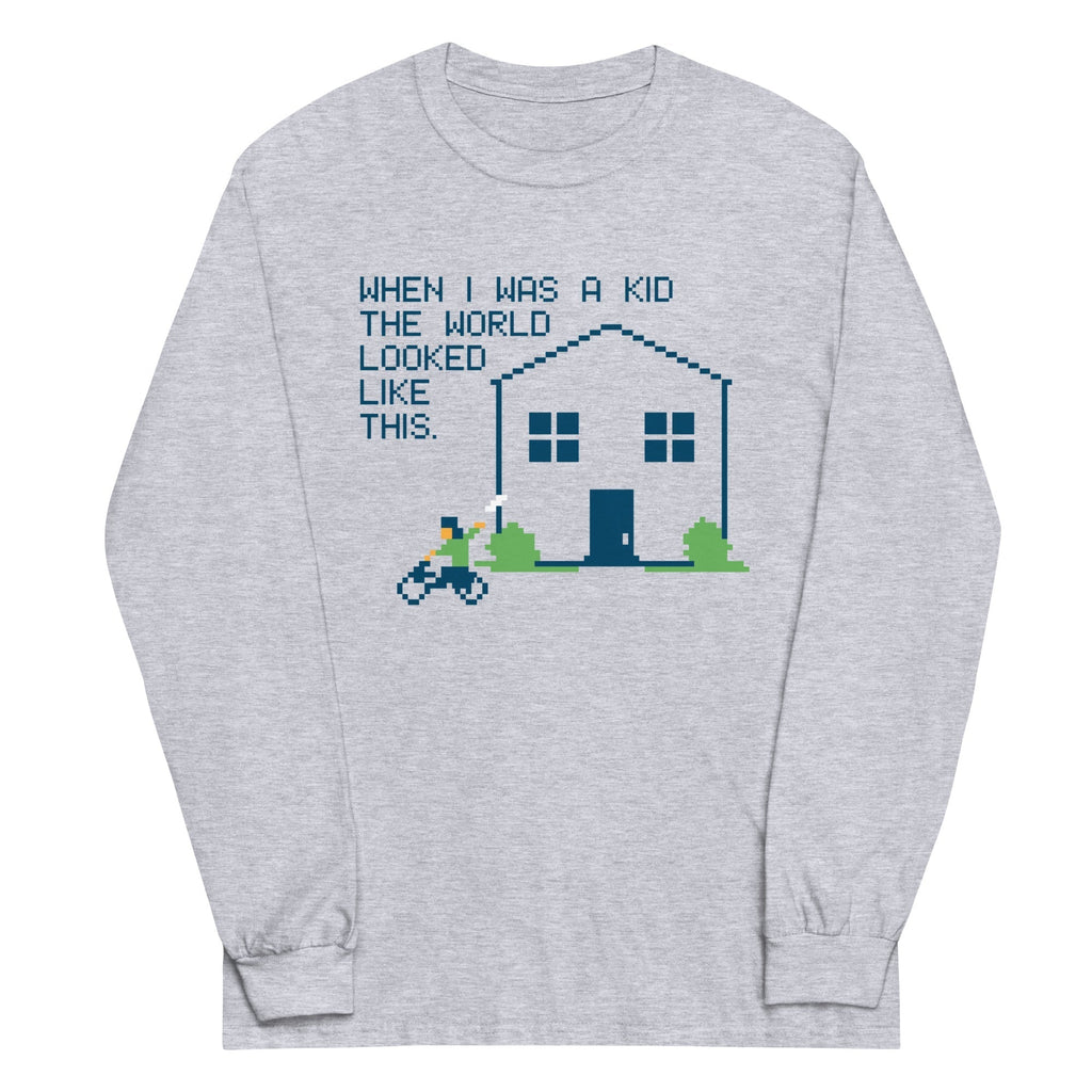 When I Was A Kid The World Unisex Long Sleeve Tee Hoodie, Sweatshirt | CoreVibeTees.com (Image 2)