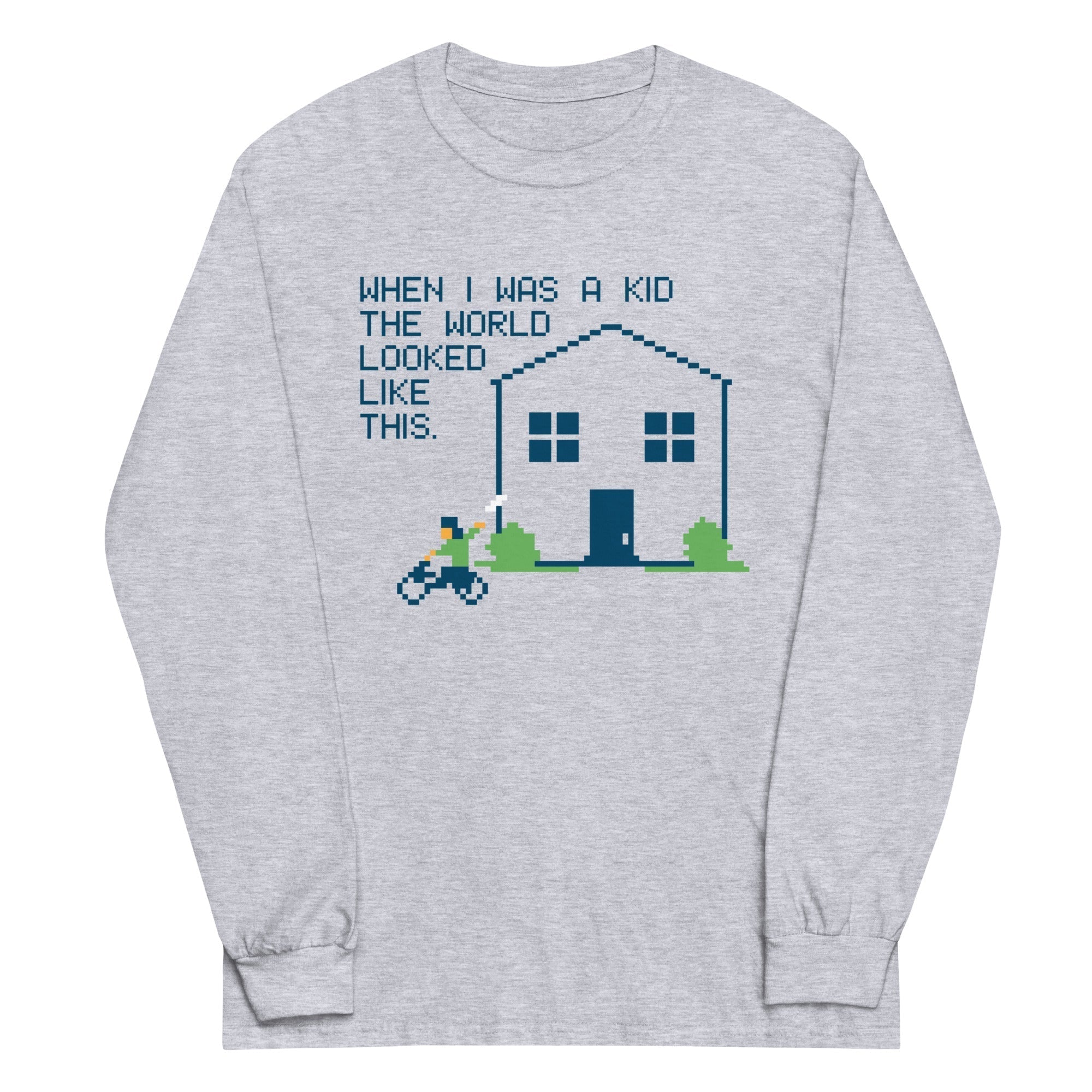 When I Was A Kid The World Unisex Long Sleeve Tee Hoodie, Sweatshirt | CoreVibeTees.com (Image 2)