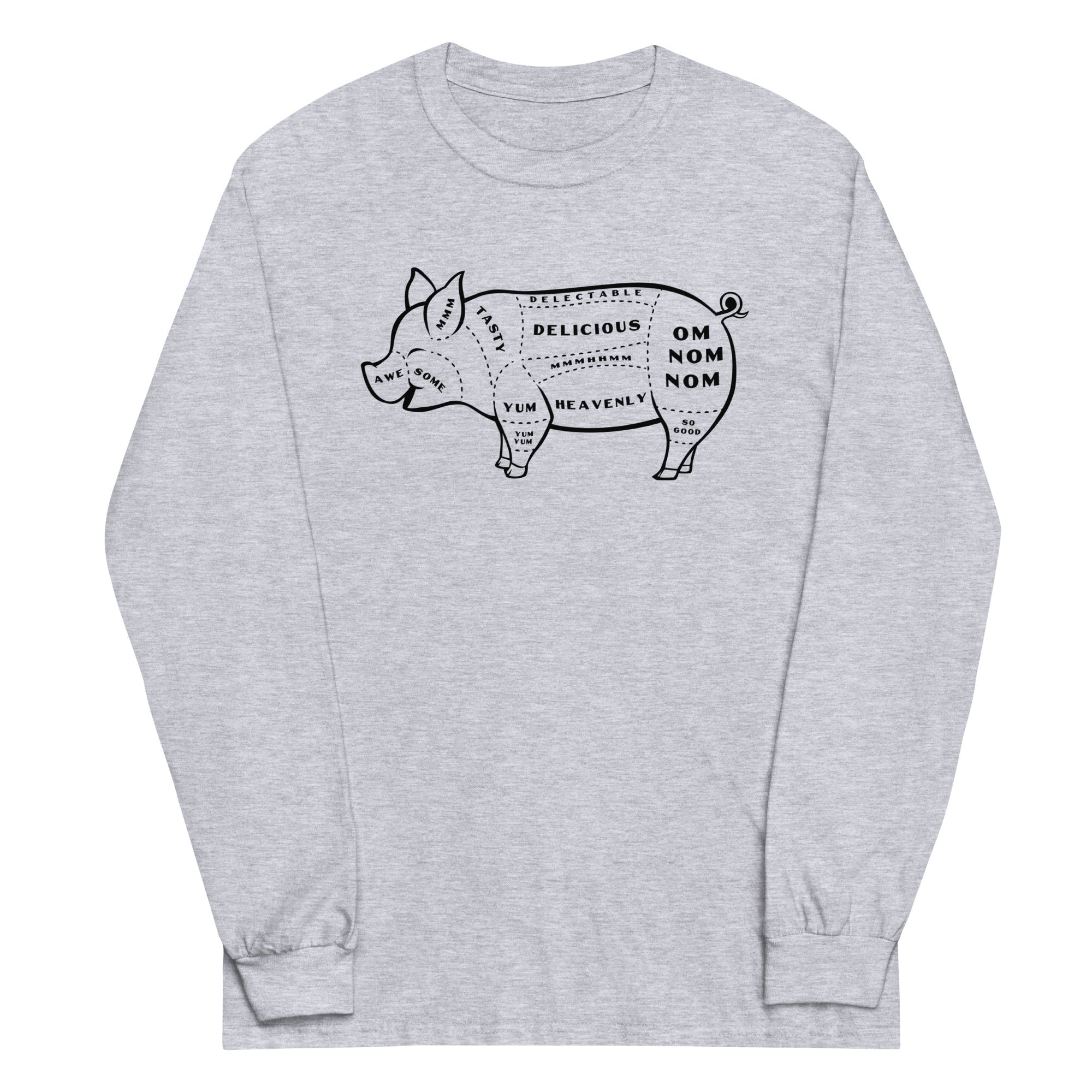 Tasty Pig Cuts Unisex Long Sleeve Tee Hoodie, Sweatshirt | CoreVibeTees.com (Image 1)