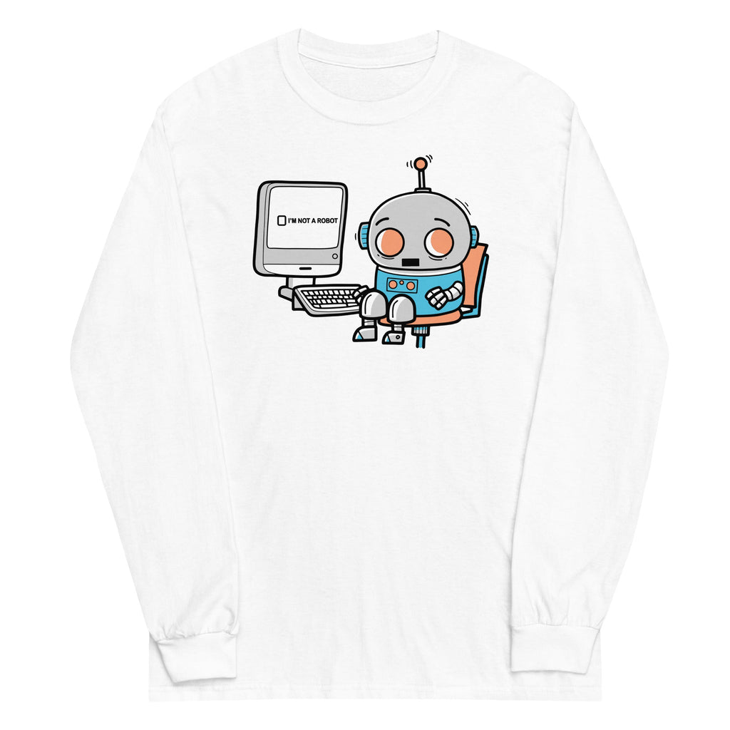 Robot Captcha Unisex Long Sleeve Tee Hoodie, Sweatshirt | CoreVibeTees.com (Image 5)