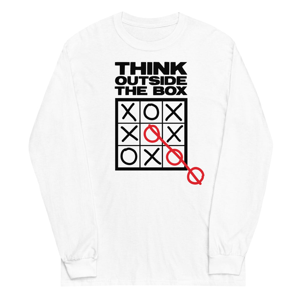 Think Outside The Box Unisex Long Sleeve Tee Hoodie, Sweatshirt | CoreVibeTees.com (Image 1)