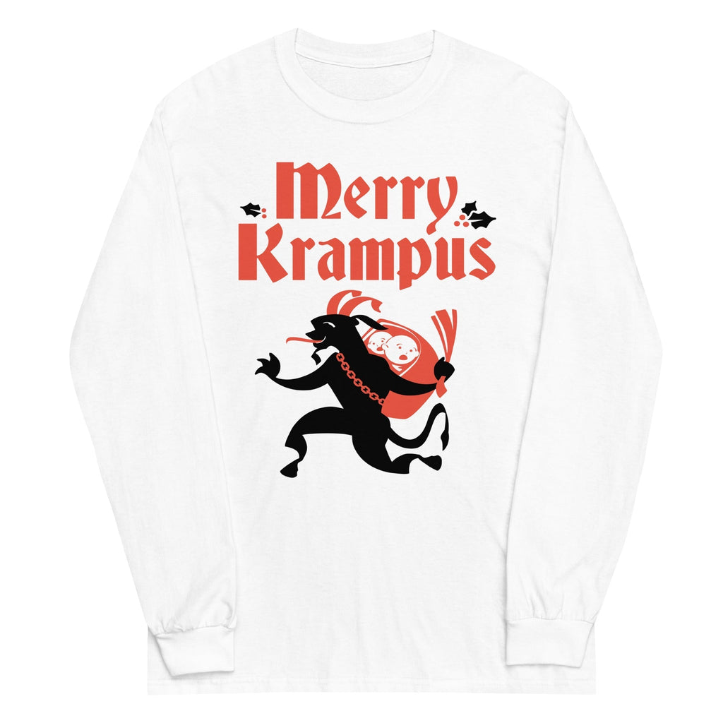 Merry Krampus Unisex Long Sleeve Tee Hoodie, Sweatshirt | CoreVibeTees.com (Image 1)