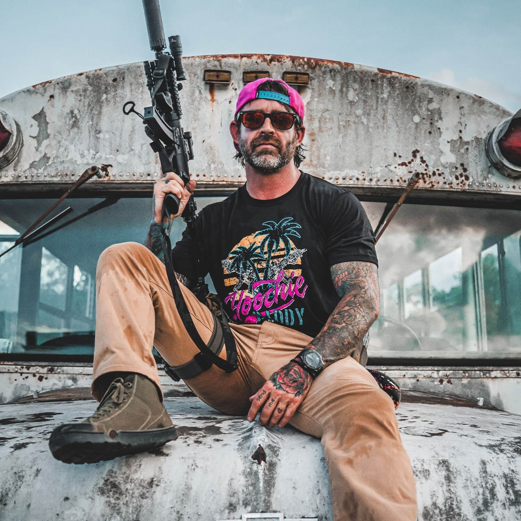 Hoochie Daddy Sunset Men's T-Shirt Hoodie, Sweatshirt | CoreVibeTees.com (Image 2)