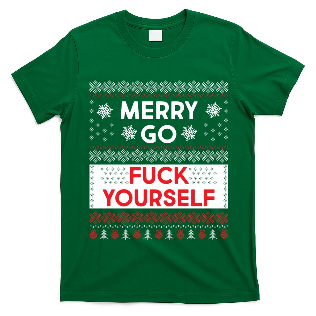 Merry Go F*ck Yourself Ugly Christmas Sweater T-Shirt Hoodie, Sweatshirt | CoreVibeTees.com