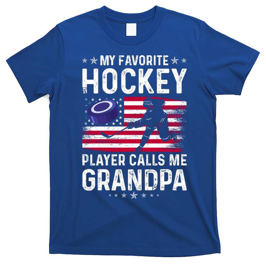 My Favorite Hockey Player Calls Me Grandpa American Flag Gift T-Shirt Hoodie, Sweatshirt | CoreVibeTees.com