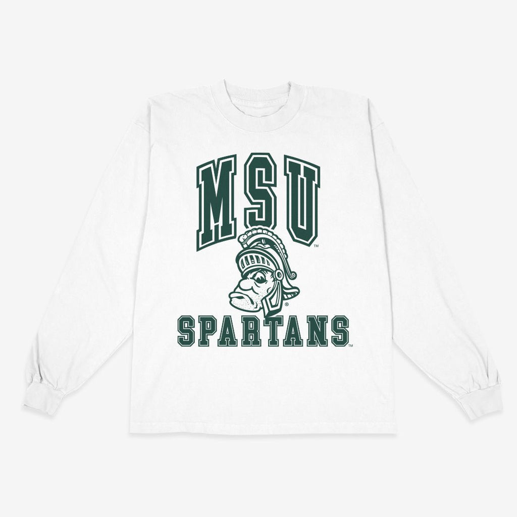 Michigan State Spartans Big Logo L/S Tee Hoodie, Sweatshirt | CoreVibeTees.com
