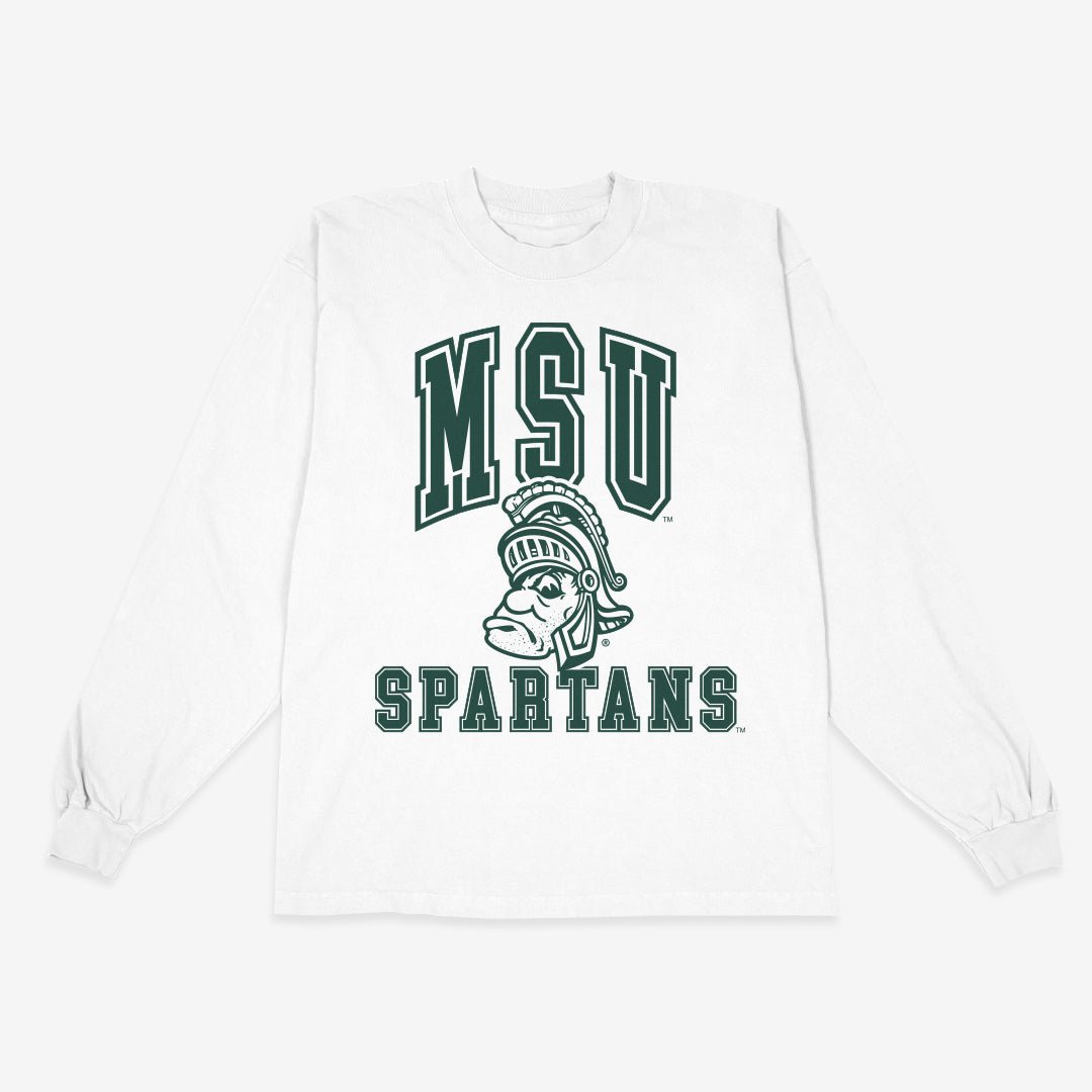 Michigan State Spartans Big Logo L/S Tee Hoodie, Sweatshirt | CoreVibeTees.com