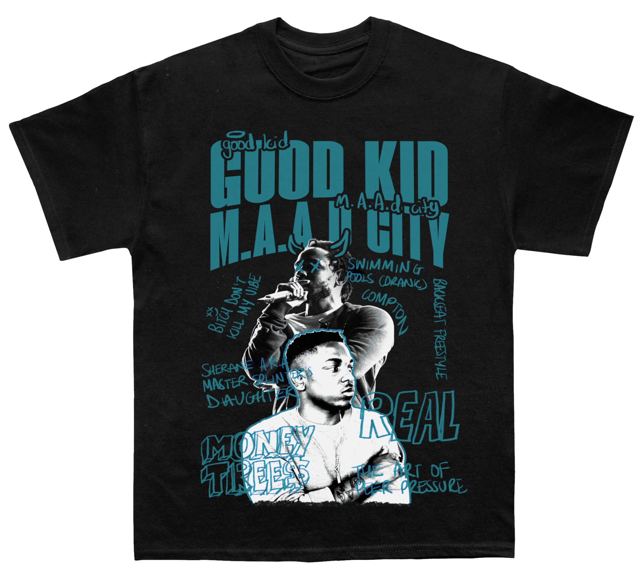 Kendrick Lamar "GKMC" Sketchbook TEE Hoodie, Sweatshirt | CoreVibeTees.com (Image 1)