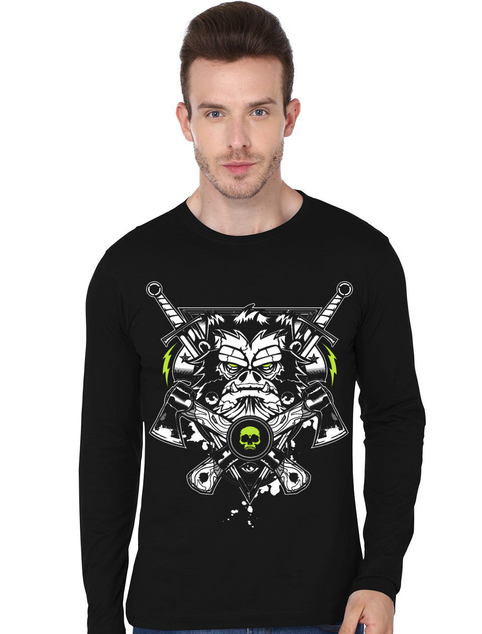 Vector Ape Black Full Sleeve T-Shirt Hoodie, Sweatshirt | CoreVibeTees.com